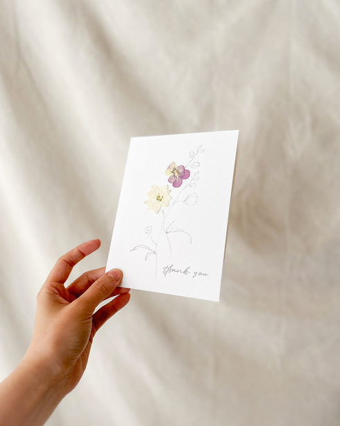 Pressed Flower Card - Thank You